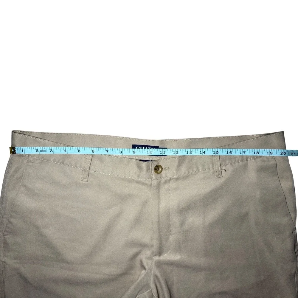 Chaps Golf Shorts Men Size 40 Tan Khaki Flat Front Performance Polyester Casual